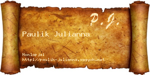 Paulik Julianna névjegykártya